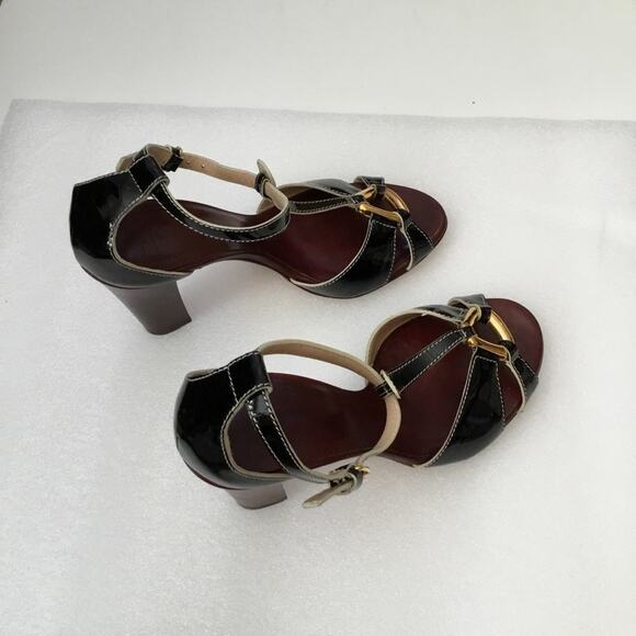 Giuseppe Zanotti Burgundy T-Strap Heel Sandals - Picture 8 of 11